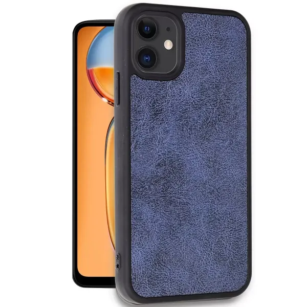 Apple İphone 11 Kılıf Aras Deri Kapak - Lacivert