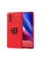 Xiaomi Poco F3 Kılıf Range Yüzüklü Silikon - Kırmızı