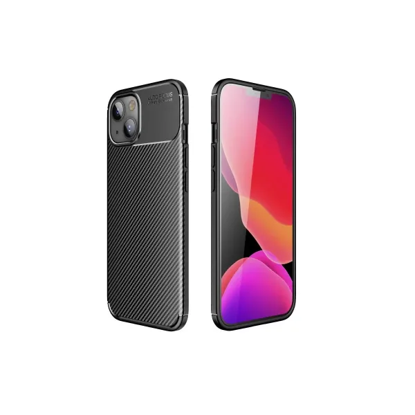 Apple İphone 15 Kılıf Auto Focus Karbon Kapak - Siyah