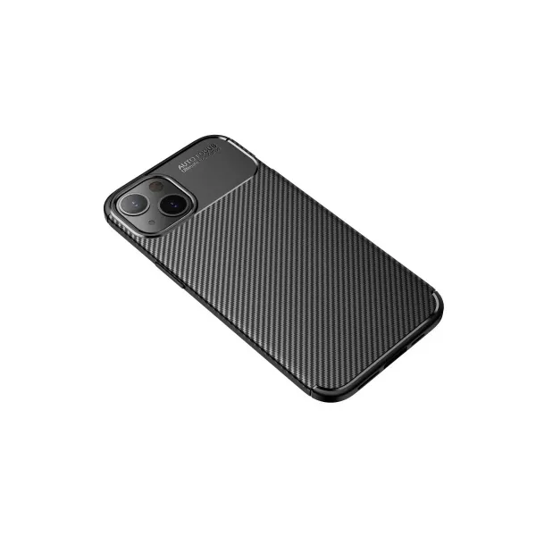 Apple İphone 15 Kılıf Auto Focus Karbon Kapak - Siyah