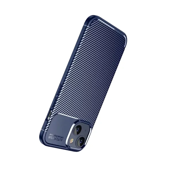 Apple İphone 15 Kılıf Auto Focus Karbon Kapak - Lacivert