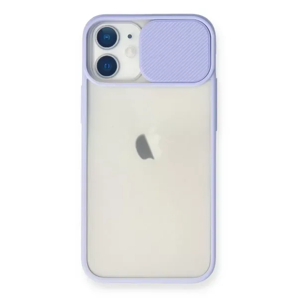 Apple İphone 11 Kılıf Palm Buzlu Kamera Sürgülü Silikon - Lila