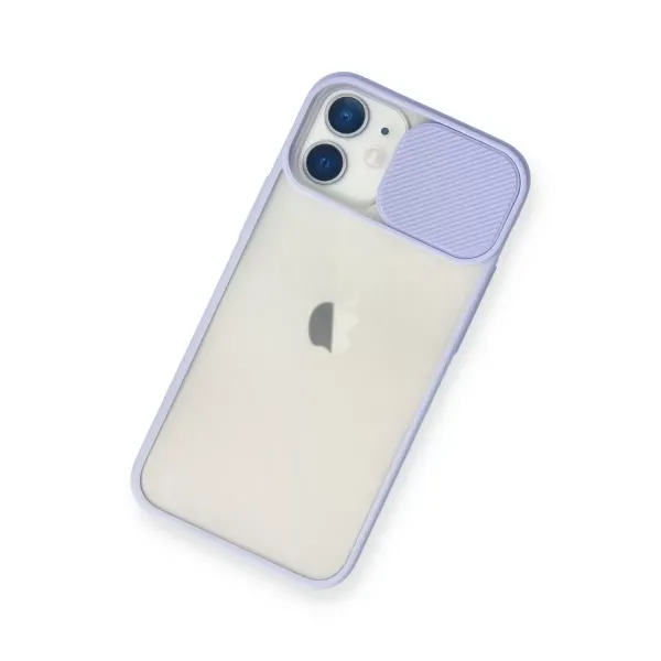 Apple İphone 11 Kılıf Palm Buzlu Kamera Sürgülü Silikon - Lila