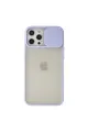 Apple İphone 12 Pro Max Kılıf Palm Buzlu Kamera Sürgülü Silikon - Lila