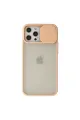 Apple İphone 12 Pro Max Kılıf Palm Buzlu Kamera Sürgülü Silikon - Pembe