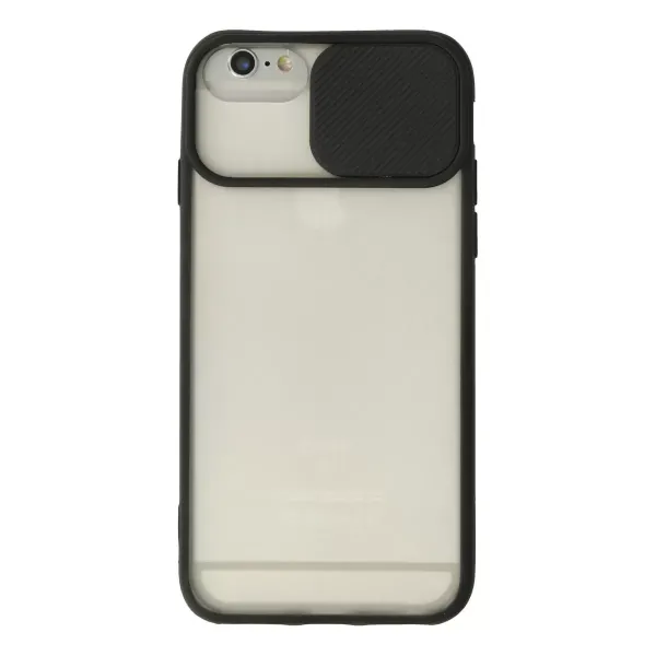 Apple İphone 6 Plus Kılıf Palm Buzlu Kamera Sürgülü Silikon - Siyah