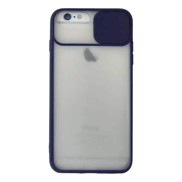 Apple İphone 6 Plus Kılıf Palm Buzlu Kamera Sürgülü Silikon - Lacivert