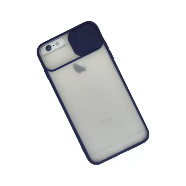 Apple İphone 6 Plus Kılıf Palm Buzlu Kamera Sürgülü Silikon - Lacivert