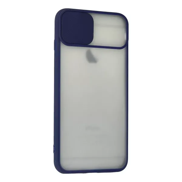 Apple İphone 6 Plus Kılıf Palm Buzlu Kamera Sürgülü Silikon - Lacivert