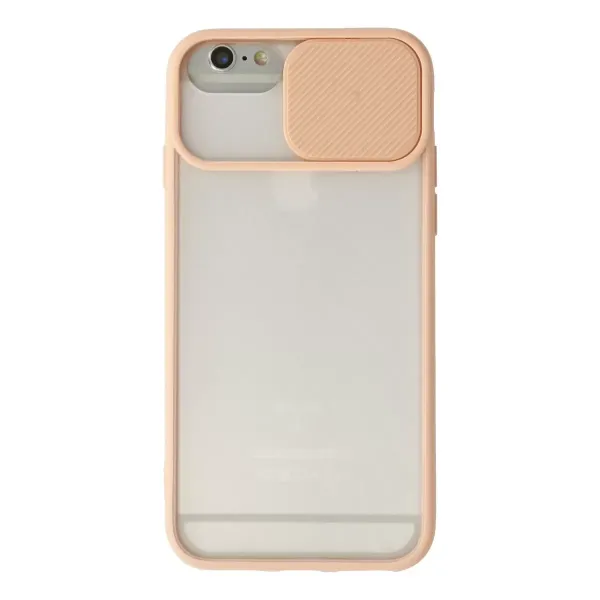 Apple İphone 6 Plus Kılıf Palm Buzlu Kamera Sürgülü Silikon - Pembe