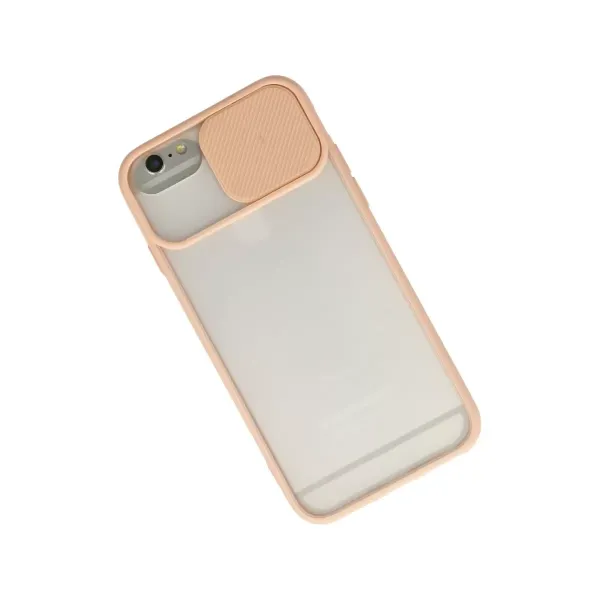 Apple İphone 6 Plus Kılıf Palm Buzlu Kamera Sürgülü Silikon - Pembe