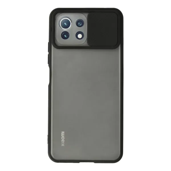 Xiaomi Mi 11 Lite Kılıf Palm Buzlu Kamera Sürgülü Silikon - Siyah