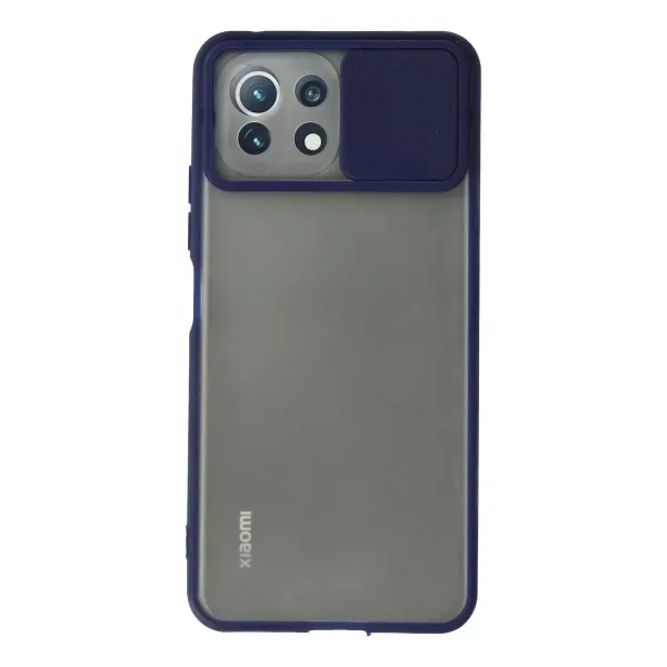 Xiaomi Mi 11 Lite Kılıf Palm Buzlu Kamera Sürgülü Silikon - Lacivert