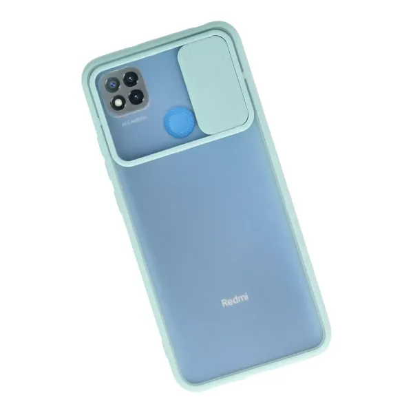 Xiaomi Redmi 9c Kılıf Palm Buzlu Kamera Sürgülü Silikon - Turkuaz