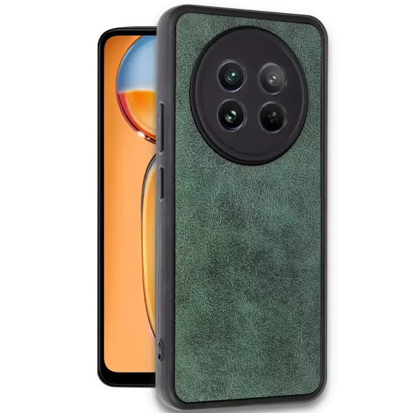 Realme 12 5g Kılıf Aras Deri Kapak - Koyu Yeşil