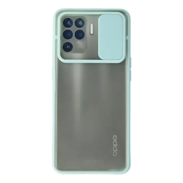 Oppo Reno 5 Lite Kılıf Palm Buzlu Kamera Sürgülü Silikon - Turkuaz