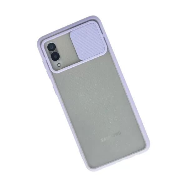 Samsung Galaxy A02 Kılıf Palm Buzlu Kamera Sürgülü Silikon - Lila