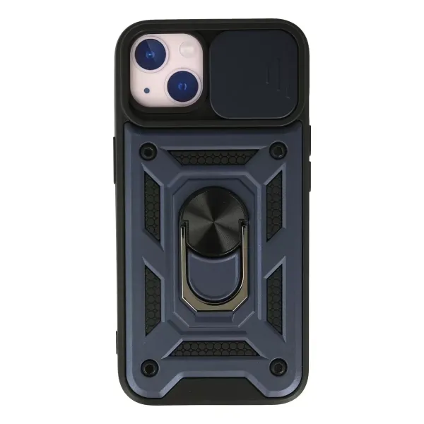 Apple İphone 15 Kılıf Pars Lens Yüzüklü Silikon - Lacivert
