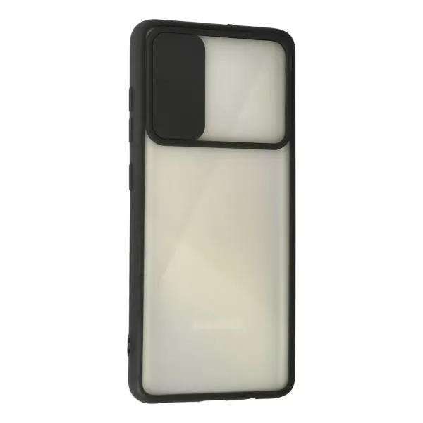 Samsung Galaxy A71 Kılıf Palm Buzlu Kamera Sürgülü Silikon - Siyah