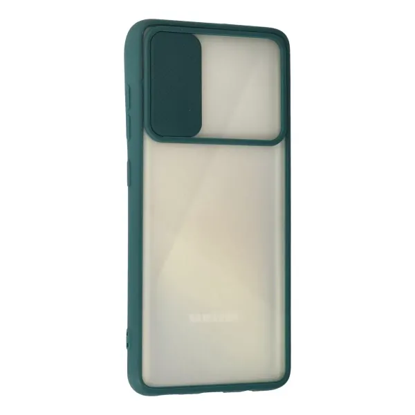 Samsung Galaxy A71 Kılıf Palm Buzlu Kamera Sürgülü Silikon - Yeşil