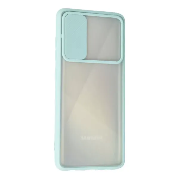 Samsung Galaxy A71 Kılıf Palm Buzlu Kamera Sürgülü Silikon - Turkuaz