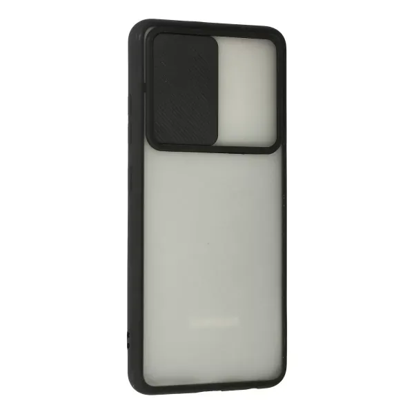 Samsung Galaxy A72 Kılıf Palm Buzlu Kamera Sürgülü Silikon - Siyah