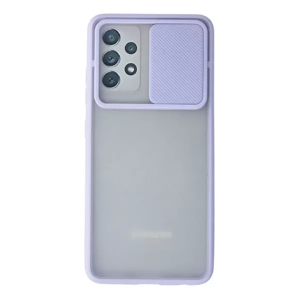 Samsung Galaxy A72 Kılıf Palm Buzlu Kamera Sürgülü Silikon - Lila