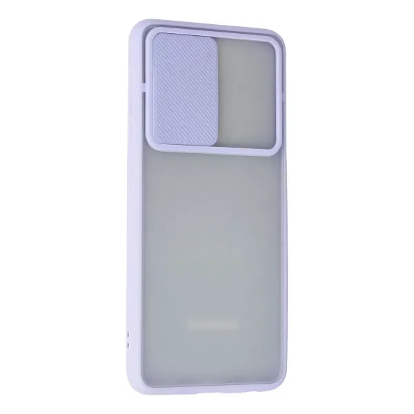 Samsung Galaxy A72 Kılıf Palm Buzlu Kamera Sürgülü Silikon - Lila