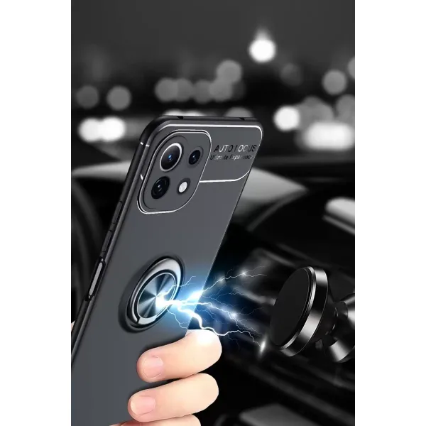 Xiaomi Mi 11 Lite Kılıf Range Yüzüklü Silikon - Kırmızı
