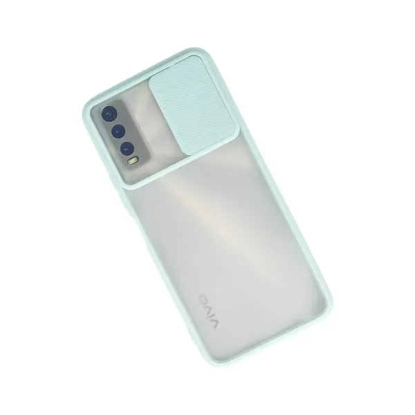 Vivo Y11s Kılıf Palm Buzlu Kamera Sürgülü Silikon - Turkuaz