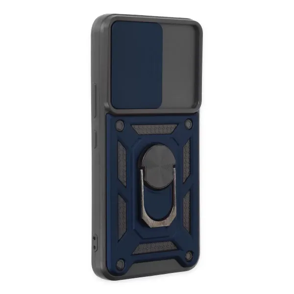 Samsung Galaxy S22 Kılıf Pars Lens Yüzüklü Silikon - Lacivert
