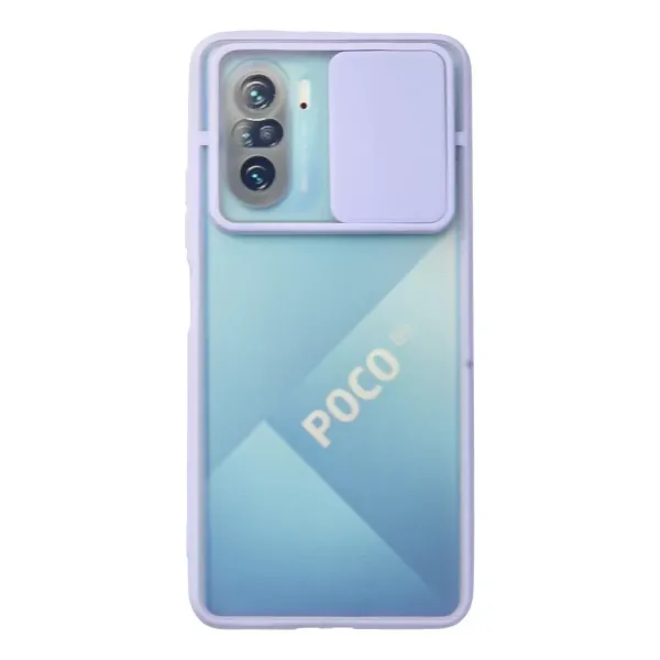 Xiaomi Poco F3 Kılıf Palm Buzlu Kamera Sürgülü Silikon - Lila