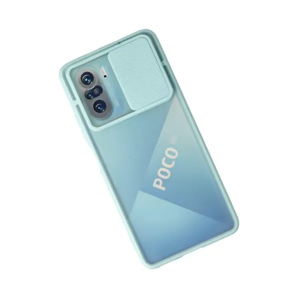 Xiaomi Poco F3 Kılıf Palm Buzlu Kamera Sürgülü Silikon - Turkuaz
