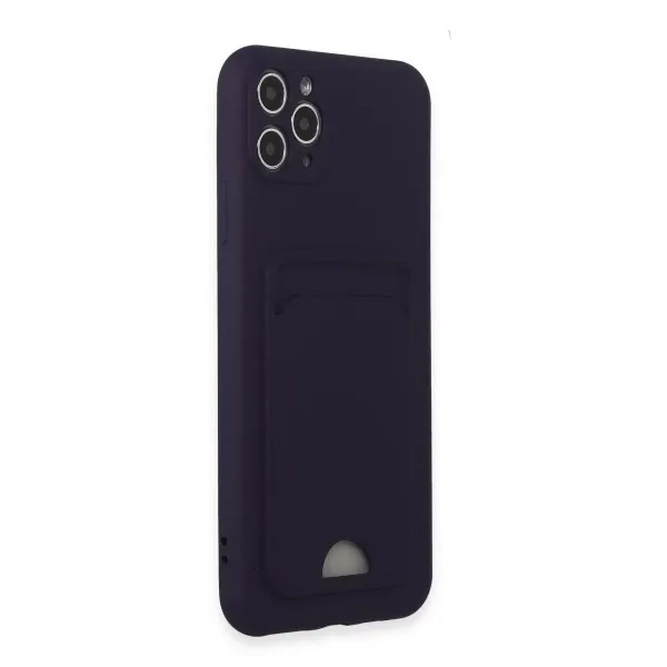 Apple İphone 11 Pro Max Kılıf Kelvin Kartvizitli Silikon - Derin Mor