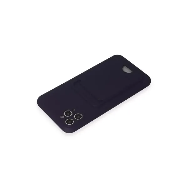 Apple İphone 11 Pro Max Kılıf Kelvin Kartvizitli Silikon - Derin Mor
