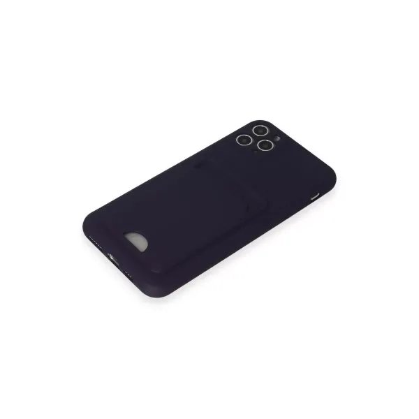 Apple İphone 11 Pro Max Kılıf Kelvin Kartvizitli Silikon - Derin Mor