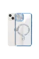 Apple İphone 15 Kılıf Joke Simli Magneticsafe Kılıf - Mavi