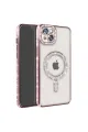Apple İphone 15 Kılıf Joke Simli Magneticsafe Kılıf - Pembe