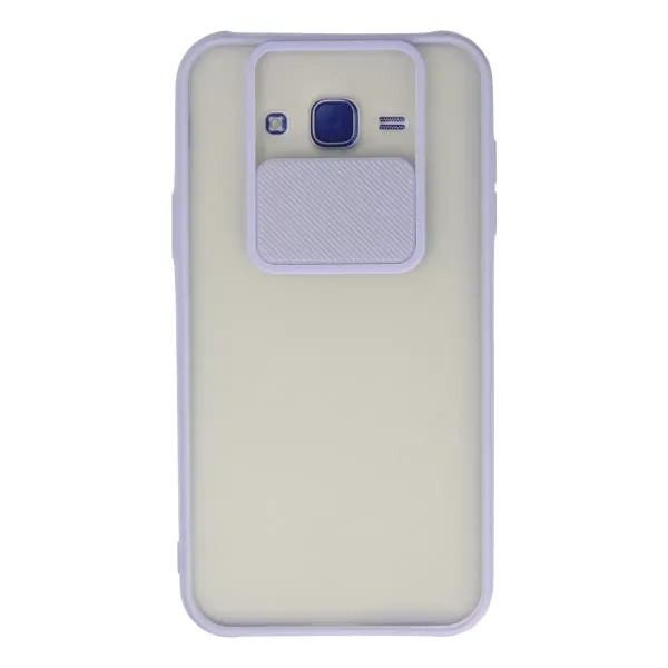 Samsung Galaxy J7 Kılıf Palm Buzlu Kamera Sürgülü Silikon - Lila