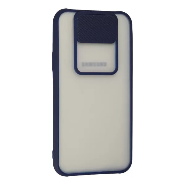 Samsung Galaxy J7 Kılıf Palm Buzlu Kamera Sürgülü Silikon - Lacivert