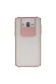 Samsung Galaxy J7 Kılıf Palm Buzlu Kamera Sürgülü Silikon - Pembe
