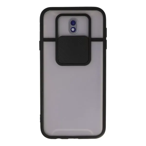 Samsung Galaxy J7 Pro / J730 Kılıf Palm Buzlu Kamera Sürgülü Silikon - Siyah