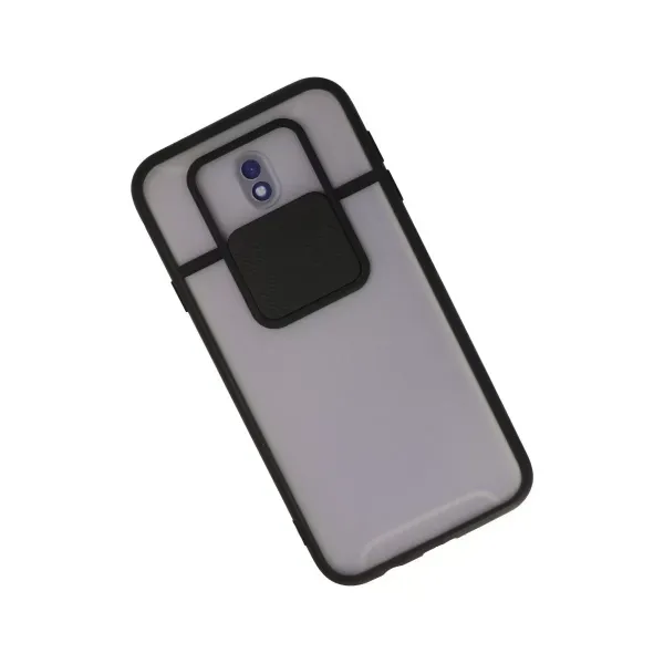 Samsung Galaxy J7 Pro / J730 Kılıf Palm Buzlu Kamera Sürgülü Silikon - Siyah