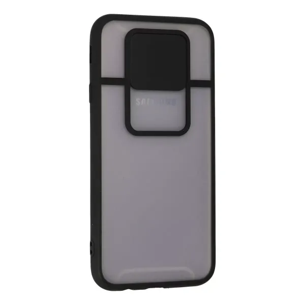Samsung Galaxy J7 Pro / J730 Kılıf Palm Buzlu Kamera Sürgülü Silikon - Siyah