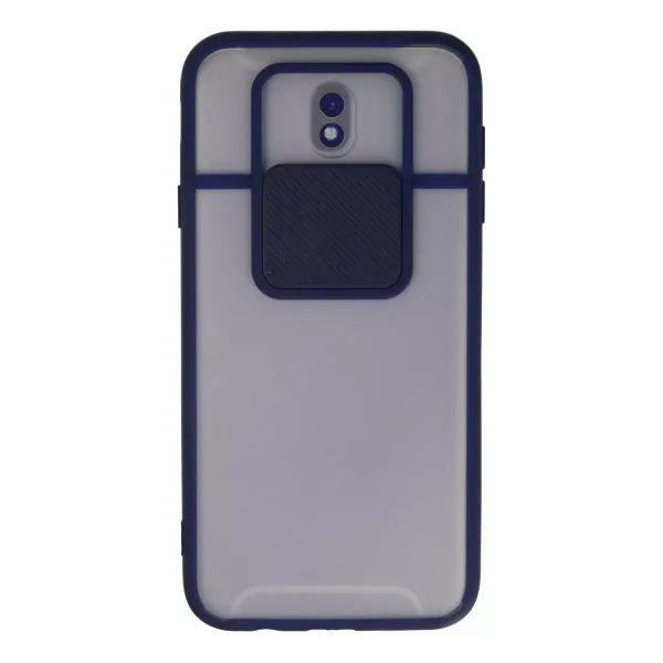 Samsung Galaxy J7 Pro / J730 Kılıf Palm Buzlu Kamera Sürgülü Silikon - Lacivert
