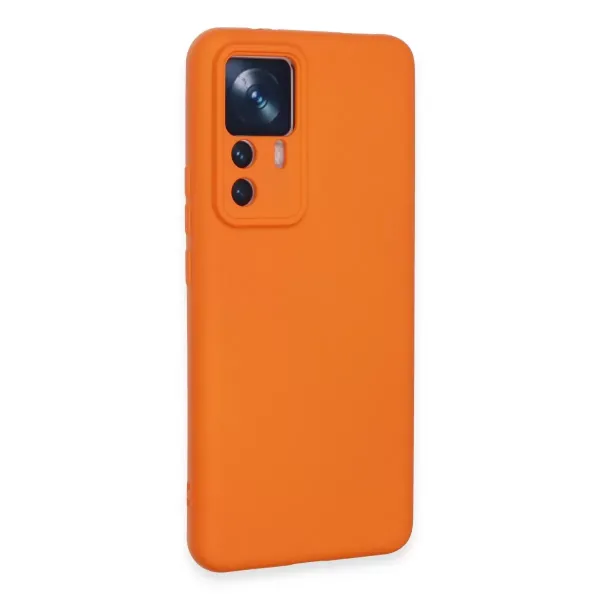 Xiaomi Mi 12t Pro Kılıf Nano İçi Kadife Silikon - Turuncu
