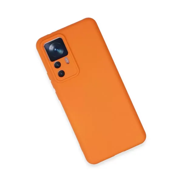 Xiaomi Mi 12t Pro Kılıf Nano İçi Kadife Silikon - Turuncu