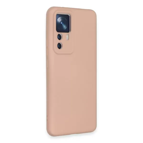 Xiaomi Mi 12t Pro Kılıf Nano İçi Kadife Silikon - Pudra