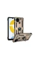 Realme C21 Kılıf Sofya Yüzüklü Silikon Kapak - Gold