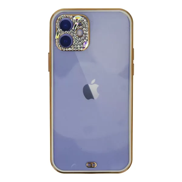 Apple İphone 12 Kılıf Liva Taşlı Silikon - Beyaz
